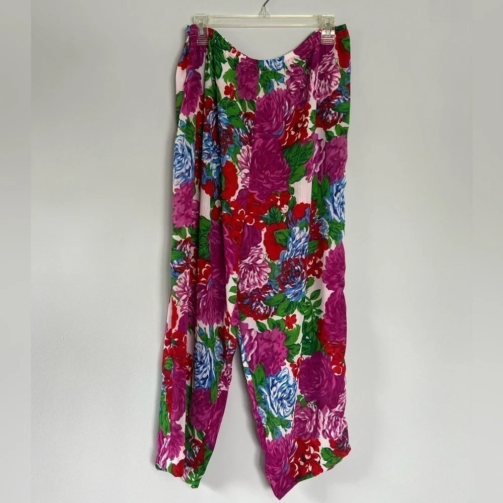 Victoria’s Secret Gold Label Vintage Matching Set Floral Flowy Pants and Tank L